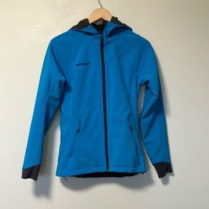 Mammut Softech Turquoise Blue Hooded Soft Shell Jacket